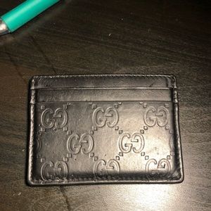 Gucci signature leather card case